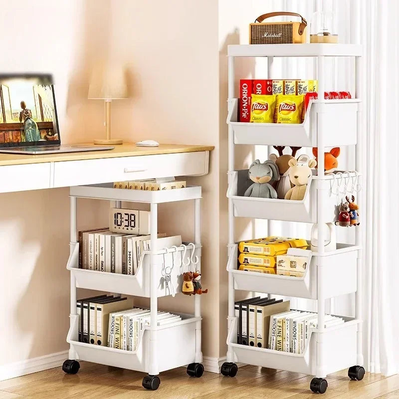 Casssa Multi-Layer Trolley Bookshelf & Storage Cabinet