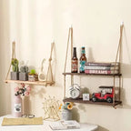 Casssa Wooden Floating Rope Shelves