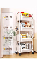 Casssa Multi-Layer Trolley Bookshelf & Storage Cabinet