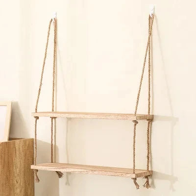 Casssa Wooden Floating Rope Shelves