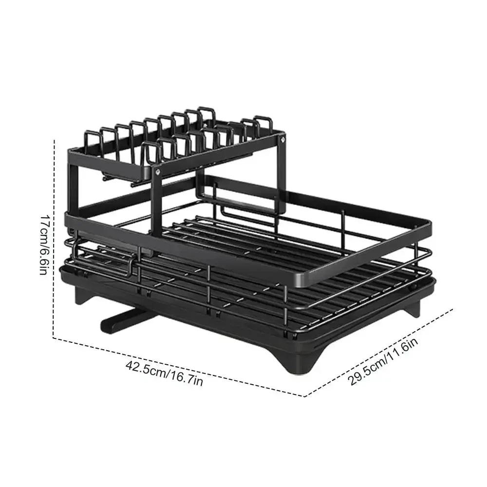 Casssa Adjustable Dish Drying Rack & Drainboard Organizer