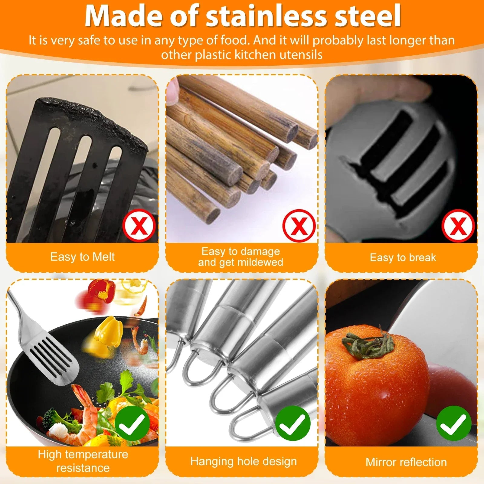 Casssa™ 5-Piece Stainless Steel Cooking Utensils Set