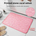 Casssa Embossed Velvet Memory Foam Cobblestone Floor Mat 🛁✨