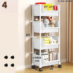 Casssa Multi-Layer Trolley Bookshelf & Storage Cabinet