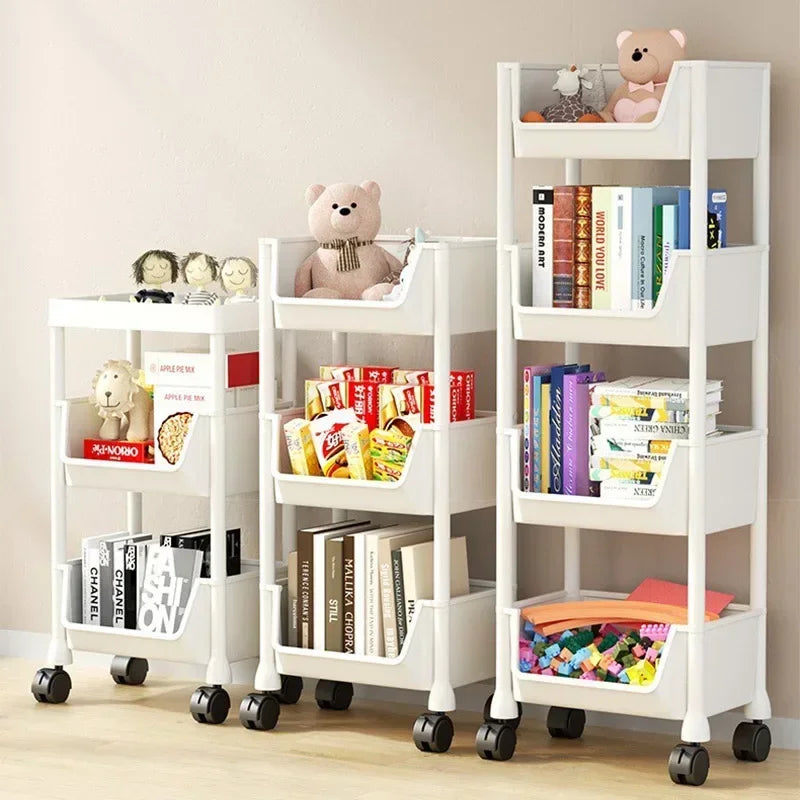 Casssa Multi-Layer Trolley Bookshelf & Storage Cabinet