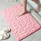 Casssa Embossed Velvet Memory Foam Cobblestone Floor Mat 🛁✨
