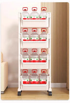 Casssa Multi-Layer Trolley Bookshelf & Storage Cabinet