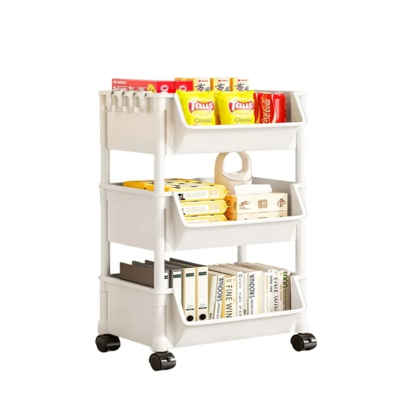 Casssa Multi-Layer Trolley Bookshelf & Storage Cabinet