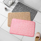 Casssa Embossed Velvet Memory Foam Cobblestone Floor Mat 🛁✨